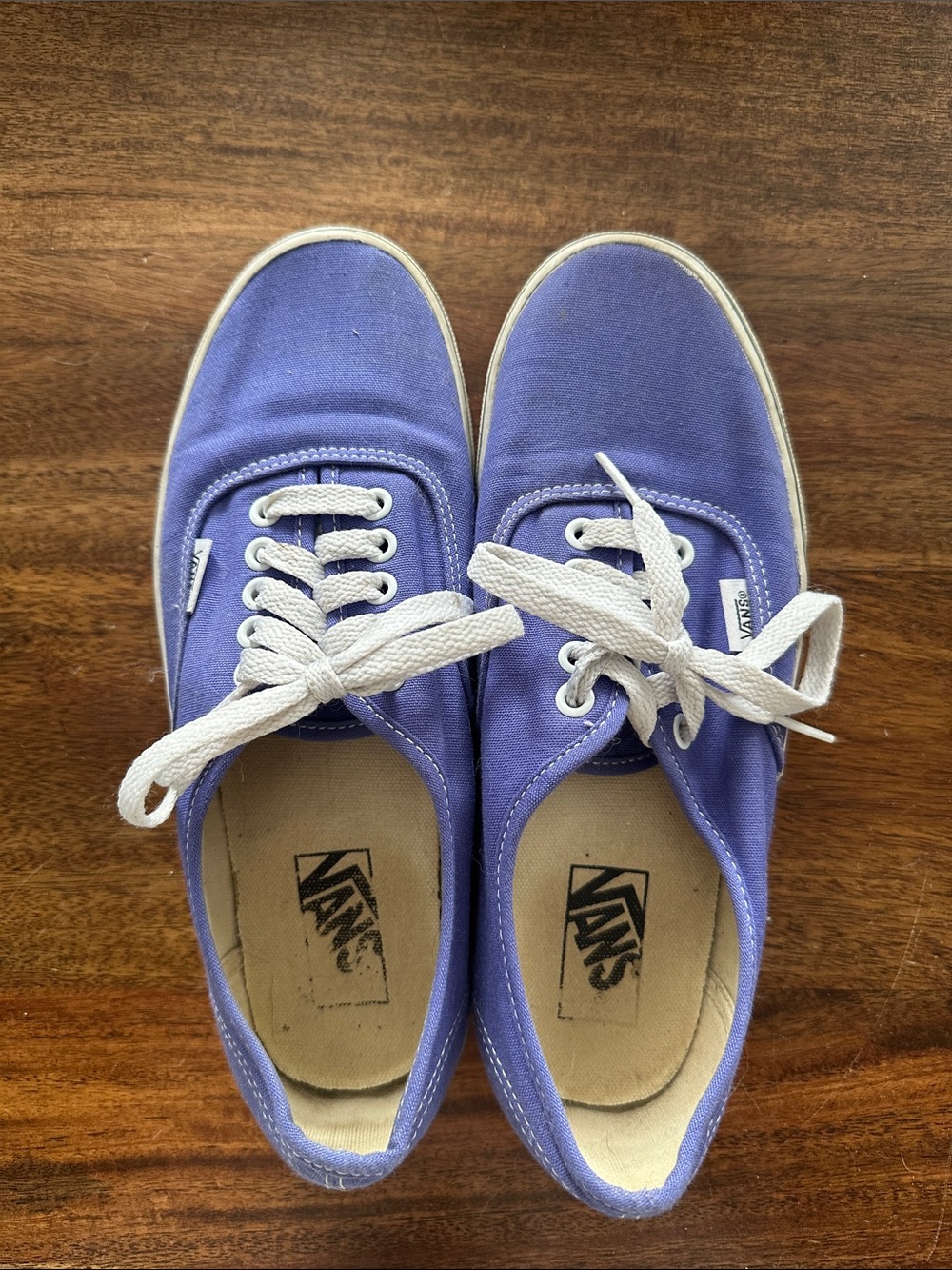 Vans Purple Canvas Low-Top Sneakers with White Laces